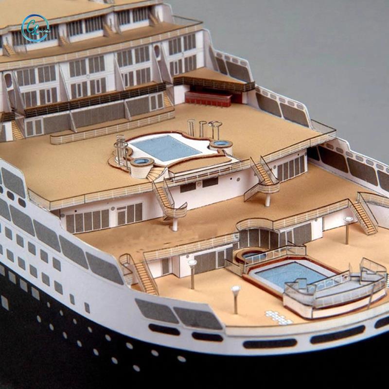 Mô hình tàu chi tiết 1: 400 Máy hấp tỷ lệ RMS Queen 2 Liner Bộ giấy chưa lắp ráp Papercraft