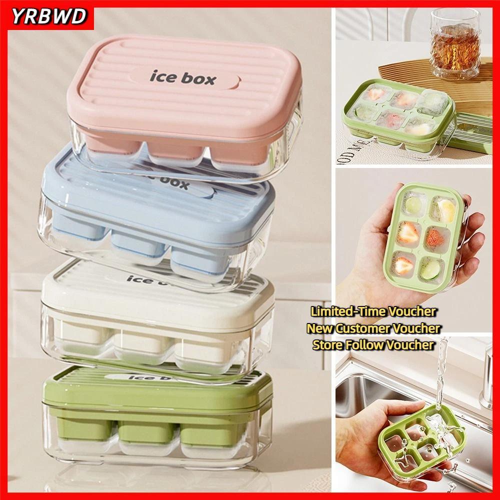 Máy làm đá viên YRBWD, Loại ép Khay đá viên mùa hè di động, DIY cấp thực phẩm với hộp lưu trữ Máy làm đông lạnh nhanh Hộp đá nhà bếp