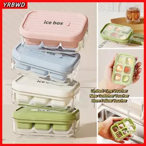 Máy làm đá viên YRBWD, Loại ép Khay đá viên mùa hè di động, DIY cấp thực phẩm với hộp lưu trữ Máy làm đông lạnh nhanh Hộp đá nhà bếp
