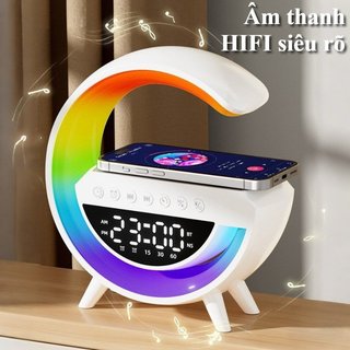 Loa Bluetooth Đồng hồ báo thức LED Sạc không dây Tiếng ồn trắng Đầu giường Trang trí máy tính để bàn