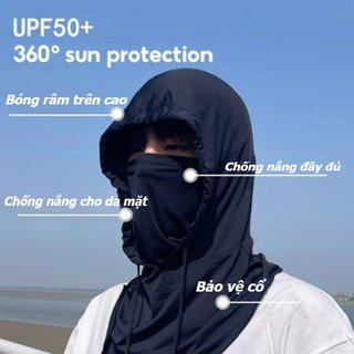 Mặt nạ chống nắng hood điều chỉnh được, phù hợp cho thể thao ngoài trời và đi xe đạp - màu đen xám