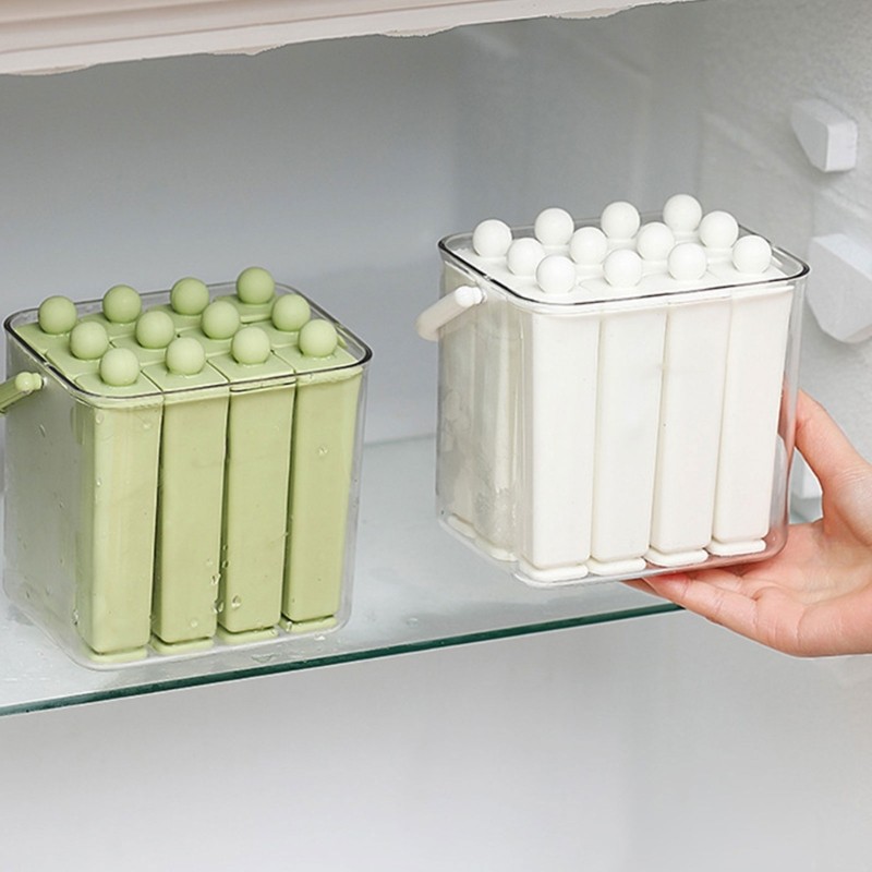 COO Silicone Ice Stick Maker Dễ dàng phát hành Bộ khuôn làm đá viên có nắp hộp lưu trữ