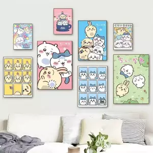 Popular Cute Cchiikawa Character Movie Kawaii Wall Art Canvas Painting Art Home Wall Decor Canvas Poster
