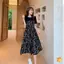 Váy mùa hè nữ boho hoa, dáng trung bình, chất liệu voan thời trang