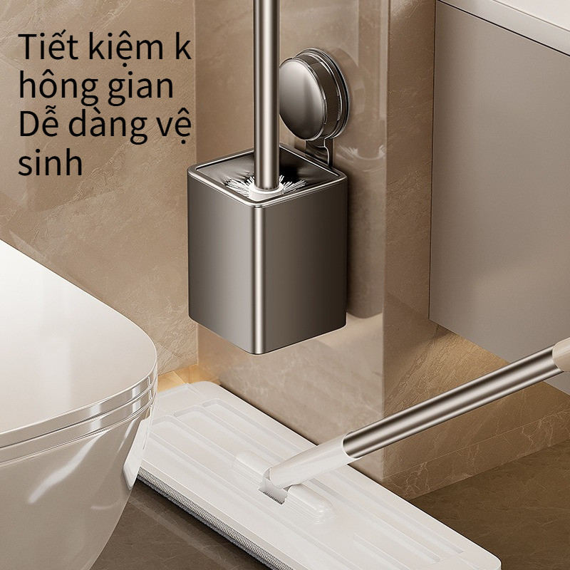 Bộ Vệ Sinh Bồn Cầu Tối Ưu - Chổi Gắn Tường Hút Chân Không, Nhôm Cao Cấp, Làm Sạch Sâu, Cho Toilet Hiện Đại