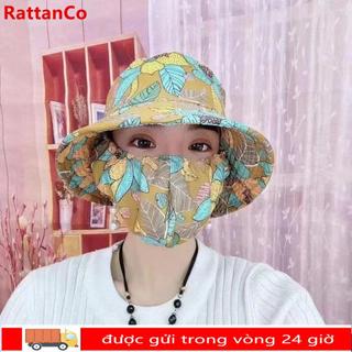 Mũ làm việc nông nghiệp RATTANCO, Mũ hái trà chống tia cực tím vành rộng, Khăn choàng bán chạy Bảo vệ cổ Mũ ngư dân Thể thao ngoài trời