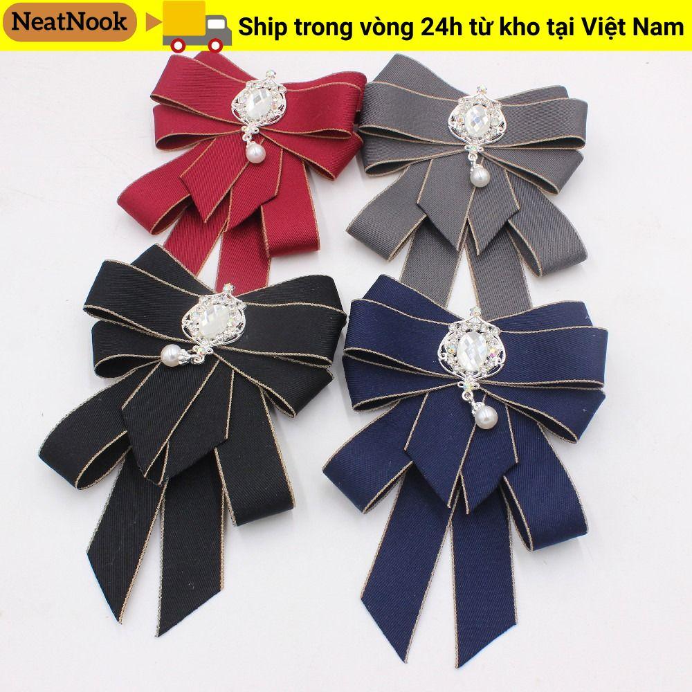 NEATNOOK Ruy Băng Nơ, Pha Lê Handmade Thắt Nơ, Vải Retro Vải Nghệ Thuật Ruy Băng Kim Cương Giả Ruy Băng Nơ Thổ Cẩm Dành Cho Nam Và Nữ