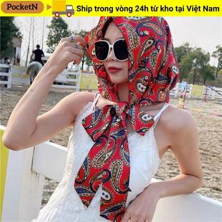 Mũ POCKETN Baotou, Khăn xếp Hồi giáo chống nắng bằng lụa mô phỏng, Mũ trùm đầu mềm thoáng khí thời trang dành cho nữ