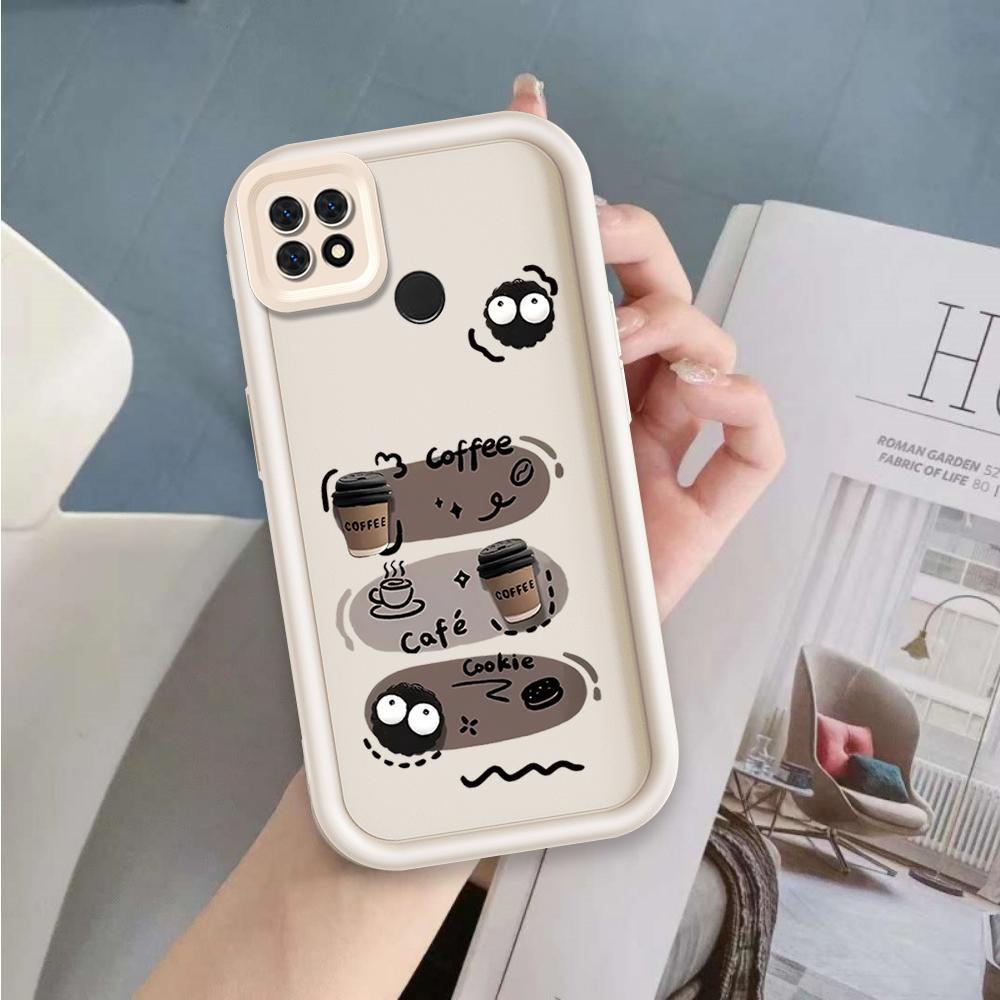 Ốp Lưng Cho OPPO A15 A15S A35 Hoạt Hình Silicon Phụ Kiện Vỏ Điện Thoại Mềm TPU Đen Bóng Than Thiên Thần Mắt Chống Sốc Mặt Sau