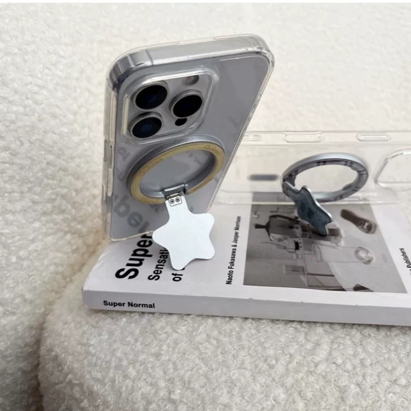 Giá đỡ điện thoại từ tính ngôi sao sang trọng INS có gương cho vỏ nam châm và IPhone 13 15 16 17 Pro Max 14 Plus có thể gập lại Vòng đeo tay Giá đỡ