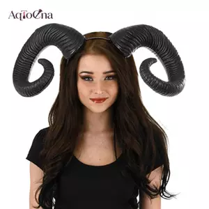 AqToCna 1 Cái Ác Quỷ Gothic Gothic Gothic Gothic Cosplay Halloween Mũ Chống Đỡ Handmade Anime Cừu Sừng Băng Đô Phụ Kiện AqToCna