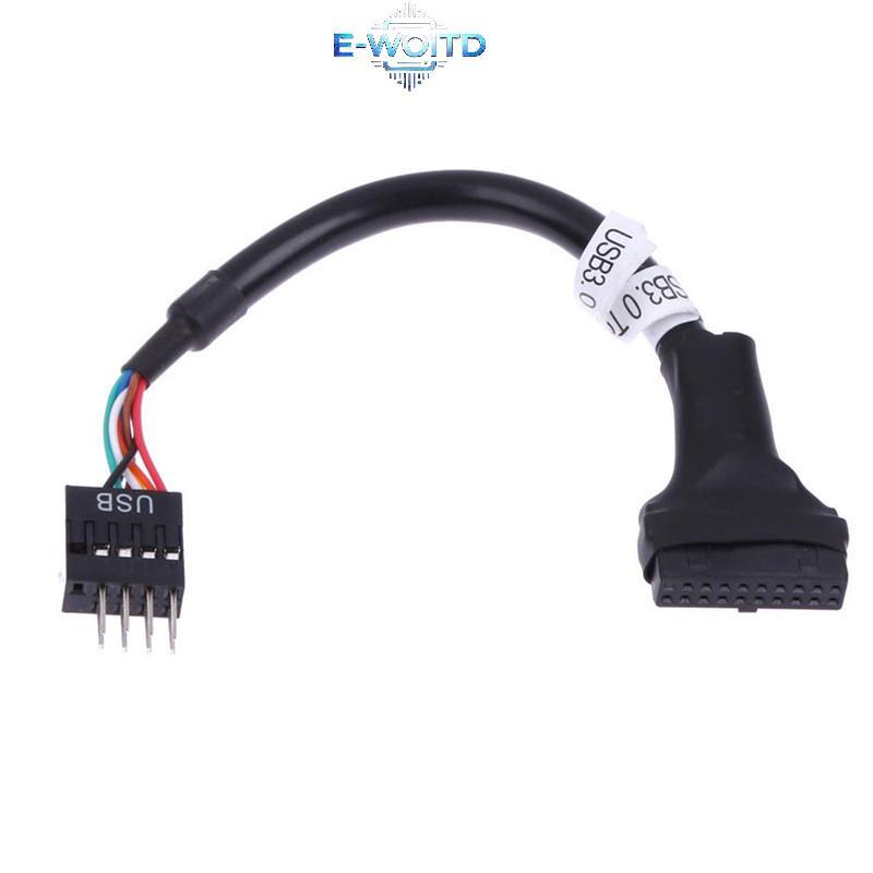 E-WOITD USB 3.0 20-Pin Nam Sang USB 2.0 9 Chân Bo Mạch Chủ Đầu Nữ Adapter Cáp E-WOITD