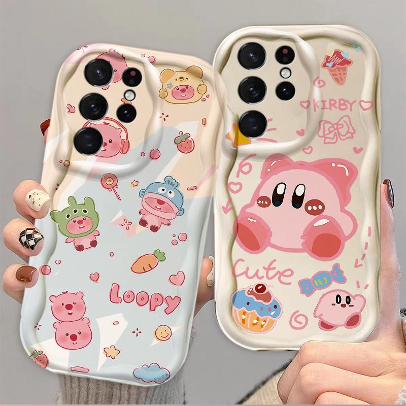 Thích hợp cho Samsung S20 S21 S22 S23 S24 S25 S26 + FE Plus Ultra 3D Bảo vệ TPU mềm Loopy Kirby Vỏ điện thoại chống sốc