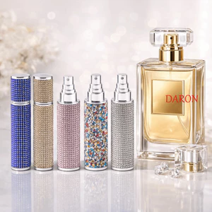 Chai Atomizer Nước Hoa DARON, Chai Nước Hoa Full Kim Cương Giả 10ML, Chai Xịt Rỗng Thời Trang Chai Xịt Nước Hoa Chống Rò Rỉ Ứng Dụng Đóng Chai Phụ