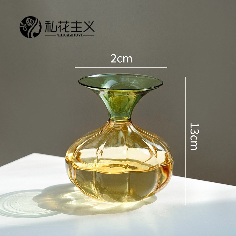 bình hoa thủy tinh màu xanh lá phong cách vintage pháp lọ hoa decor phòng khách sang trọng bình bông miệng bèo thiết kế cao cấp