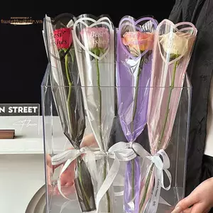 TRTR 50 Chiếc Iridescent Đơn Hoa Hồng Tay DIY Trong Suốt Hoa Gói Túi Chất Liệu Hoa Ngủ Chống Thấm Nước VN