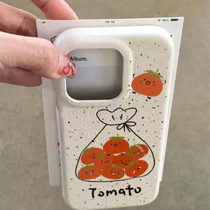 Tomato Foil Bag cho iPhone 17promax trường hợp iPhone 14/13/12 giả da kết cấu
