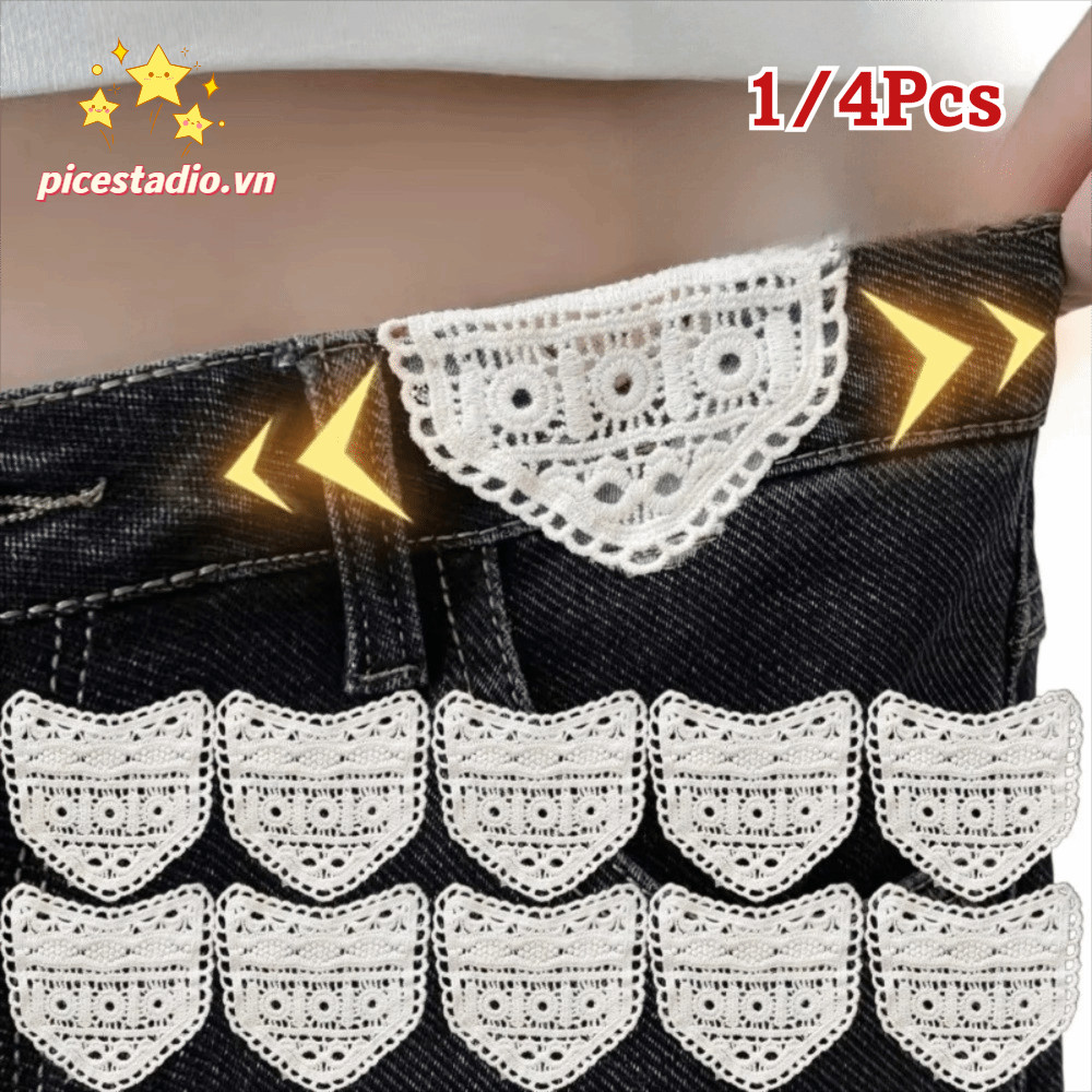 PICESTADIO 1 / Chiếc Thắt Lưng Mở Rộng, Cotton Điều Chỉnh Quần Jean Thắt Lưng Mở Rộng, Rỗng Ren Vòng Eo Bà Bầu DIY Trang Phục May Dụng Cụ