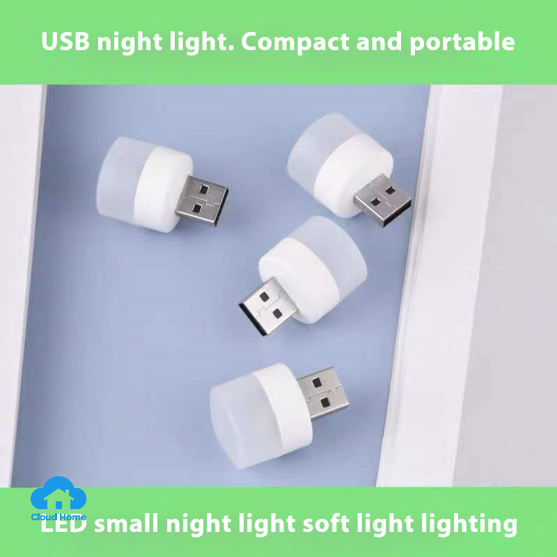 Đèn cắm USB, đèn sạc pin dự phòng cho máy tính, đèn LED bảo vệ mắt, đèn đọc sách, đèn ngủ nhỏ hình tròn.