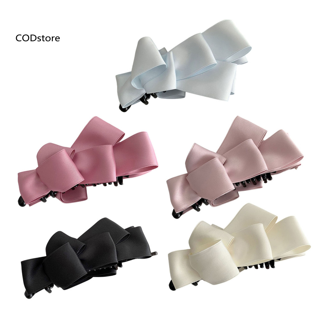 KDCOD * Kẹp Móng Vuốt Tóc Satin Hàn Quốc Kẹp Tóc Nữ Chống Trơn Trượt Móng Vuốt Tóc Chắc Chắn Với Thiết Kế Nơ 3d Kết Cấu Satin Đuôi Ngựa Giá Đỡ Đa Năng Cho An Toàn Cho Đông Nam