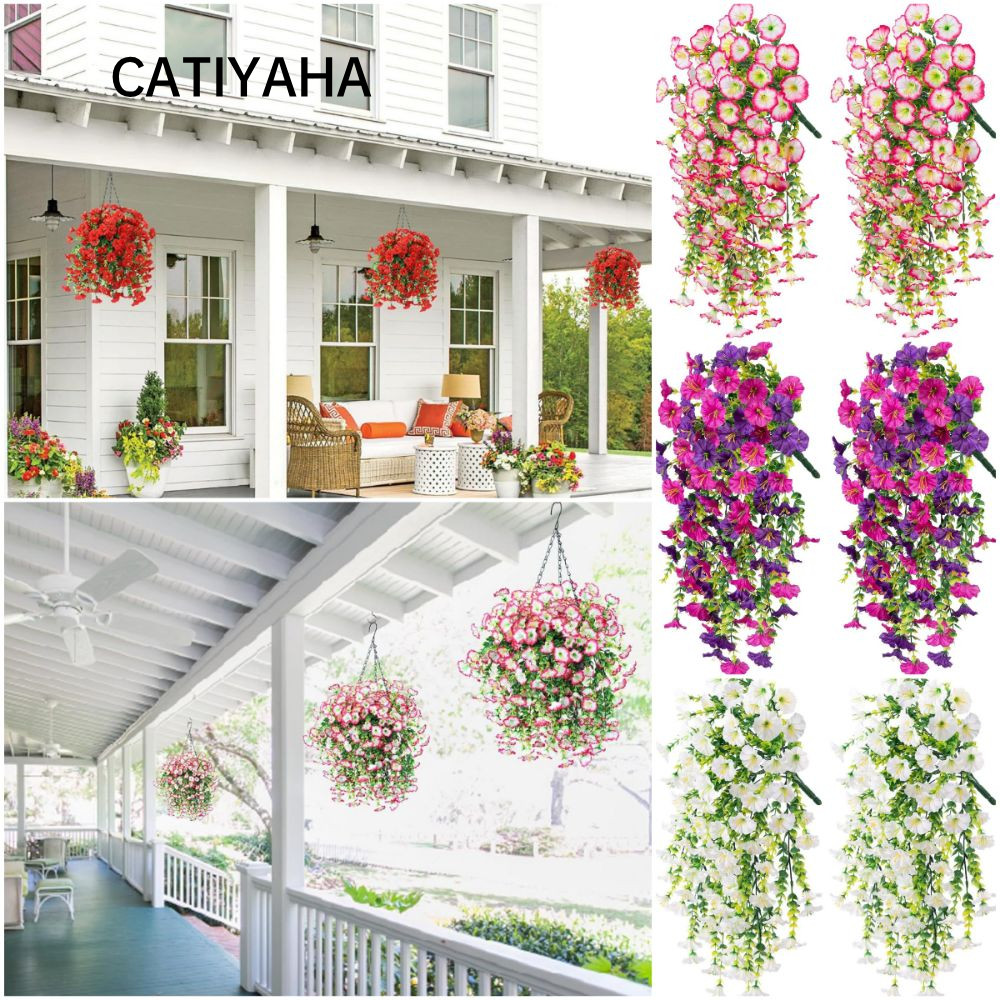 CATIYAHA Hoa Nhân Tạo, Nhiều Màu Lá Xanh Lá Cây Sống Động Như Thật Sáng Vinh Quang Cây Nho, Phụ Kiện Chất Lượng Cao DIY Hoa Giả Cây Vòng Hoa Treo Tường Trang Trí