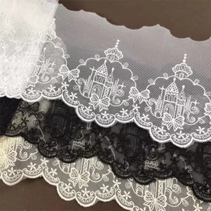 13cm Rộng Retro Cổ Tích Truyện Lâu Đài Lưới Thêu Sóng Ren Handmade Quần Áo Phụ Kiện Tóc Quần Áo Bé Cắt Tỉa 5.7