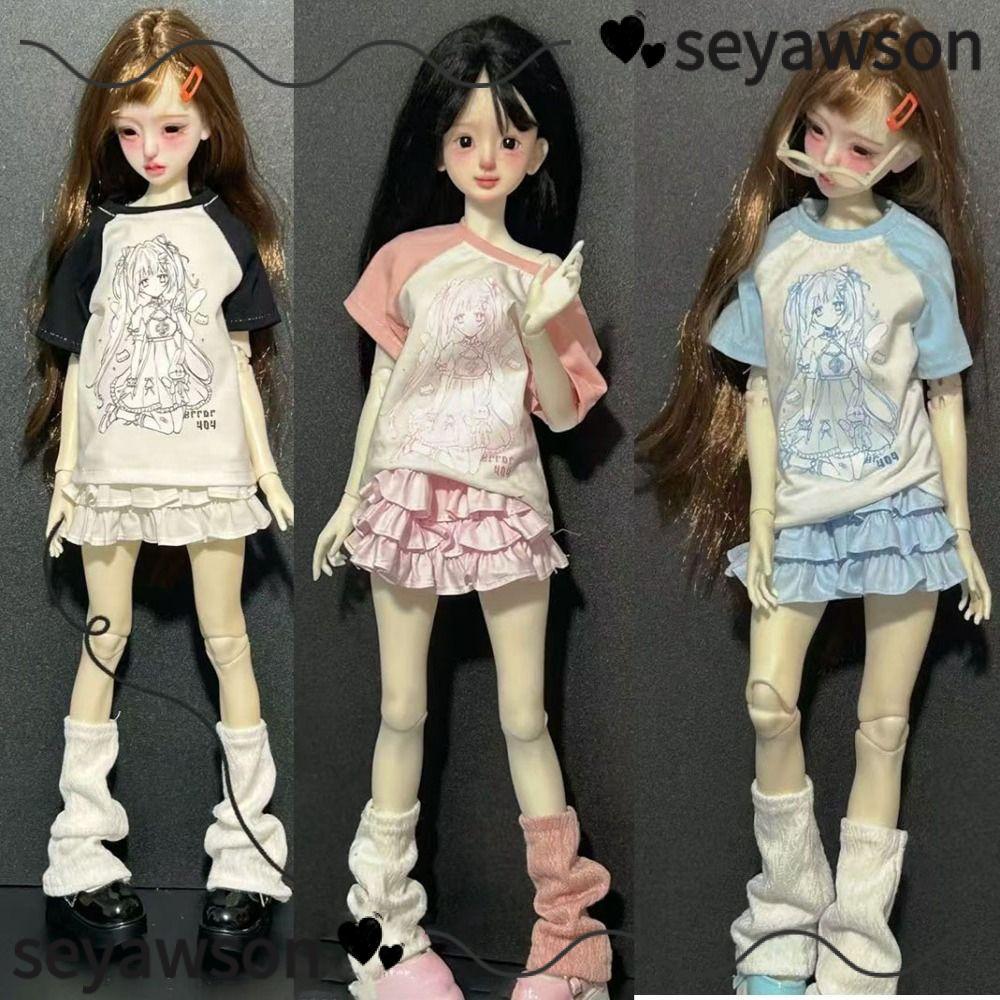 SEYAWSON Quần Áo Đại Học, Tất Chân, Áo Thun Giải Trí, Phụ Kiện DIY Cho Búp Bê 30/45cm 1/4 1/6 BJD