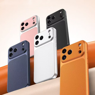 Ốp Điện Thoại Hạt Lychee Sang Trọng Cho iPhone 17 16 15 14 Plus 13 12 11 Pro Max Chống Sốc Vải Họa Tiết Da PU Bao Da