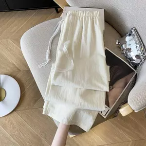Quần lười dây rút ren dây rút hẹp Quần ống rộng Dopamine dành cho nữ Mùa hè Drape Slimer Look