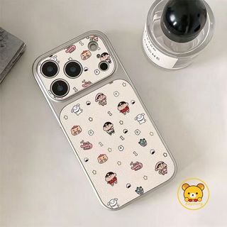 Ốp Điện Thoại Hoạt Hình Crayon Shin-chan Cho Samsung Galaxy A37 A36 A35 A34 A33 A32 M32 A31 A20 A26 A25 A24 A23 A22 M22 A21S A20S 5G 4G Vỏ Mềm Da PU Trắng Dễ Thương