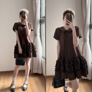 Váy babydoll dáng xòe thắt eo xếp ly chiết eo nhẹ nhàng dáng xòe -Váy bèo tầng siêu xinh
