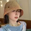 PNPIA- Đi Biển Hàn Quốc Mũ Rơm Mùa Hè Nữ Tấm Che Thoáng Khí Sang Trọng Mũ Buet Người Cá Mũ Dệt Tay Cô Gái Câu Cá Mũ Chống Nắng Dành Cho Nữ