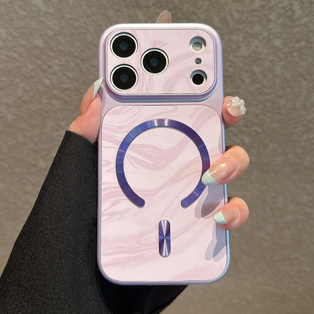 Ốp Điện Thoại Mạ Ripple Từ Tính Cho iPhone 17 Pro Max 16 Plus 15 14 13 12 11 Vỏ Bảo Vệ Chống Sốc