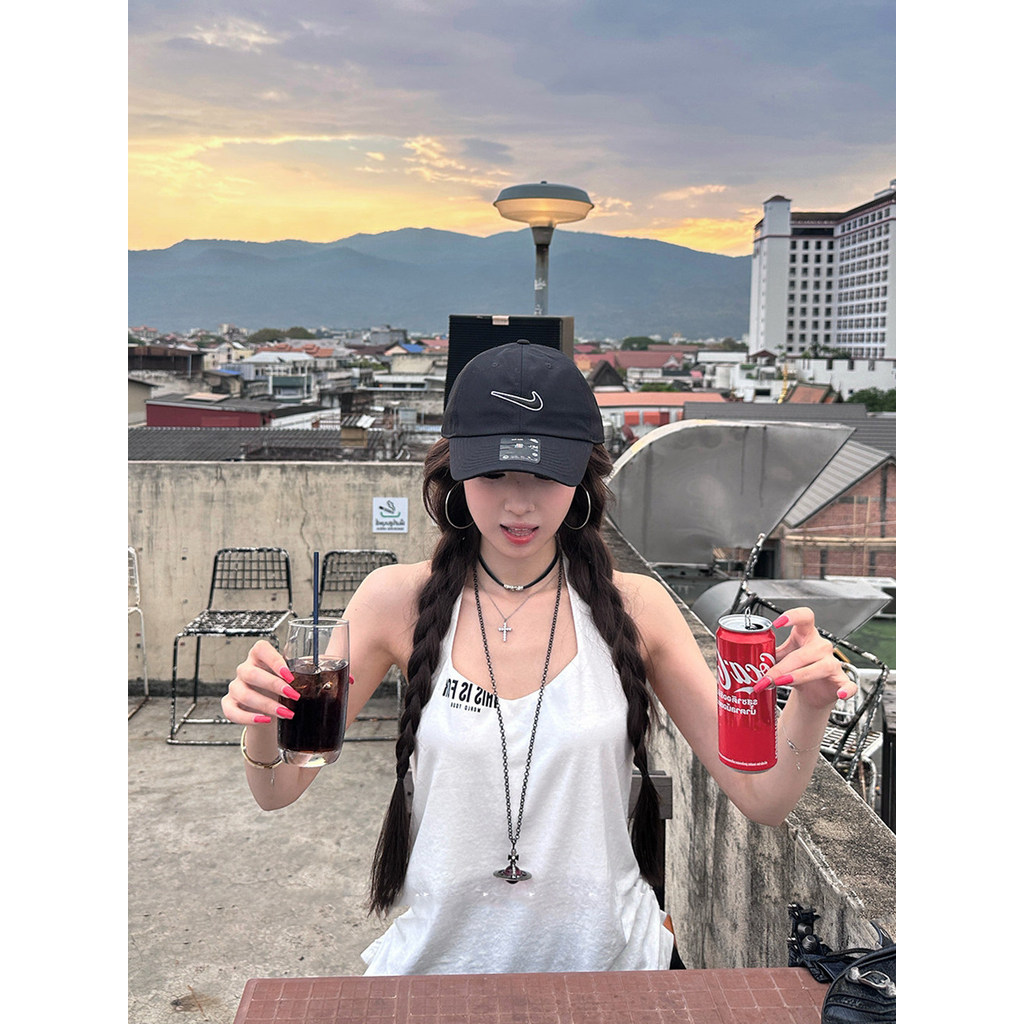 áo 2 dây American Hot Girl In Chữ Dây Cổ Màu Trắng Phong Cách Dây
