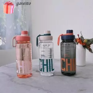 Bình nước GAVESTO, Chai nước uống nhẹ chống rò rỉ, Dung tích lớn 0,6L / 0,8L / 1L di động có dây đeo tay cầm Ấm đun nước du lịch bằng nhựa Leo núi Đi bộ đường dài