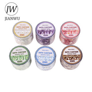 JIANWU Vải Rèm Series Vintage Hoa Ren Phong Cảnh Chất Liệu Cắt Dán Thêu Sò Băng Sáng Tạo DIY Tạp Chí Văn Phòng Phẩm