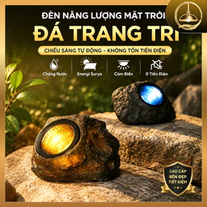 Đèn Năng Lượng Mặt Trời, Thiết Kế Hình đá, Giả Đá Tự Nhiên, IP65 Chống Mưa, Trang Trí Sân Vườn, Lối Đi, Bồn Hoa