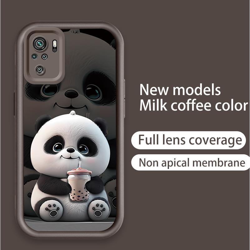 Ốp Lưng Cho Redmi Note 10 10S Pro Max 4G POCO M5S Phim Hoạt Hình Silicon ins Vỏ Điện Thoại Mềm TPU Cặp Đôi Gấu Trúc Mắt Thiên Thần Ốp Lưng Chống Sốc
