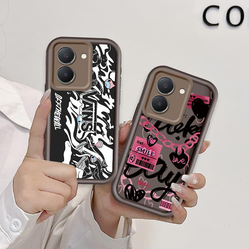 Ốp Lưng Cho VIVO Y03 Y03T Y18 Y18S 4G Y28S Vỏ Điện Thoại Mềm Silicon Hoạt Hình TPU Xu Hướng Nhãn Tình Yêu ins Angel Eye Ốp Lưng Chống Sốc