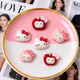 Set Charm Đầu Mèo Kitty 🎀 Mix Táo Đỏ Hồng Pastel Cute Ngọt Ngào Phong Cách Kawaii Hàn Quốc Siêu Xinh ✨