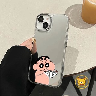 Ốp Điện Thoại Gương Crayon Shin-chan Dễ Thương Cho Vivo X300 X300S Pro X200 FE IQOO 15R 15 Ultra 13 12 Pro Z11 Turbo Z11X Neo 11 S50 S30 Pro Mini Ốp Lưng Hoạt Hình