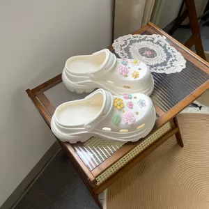 6.5cm Cao Lỗ Giày Nữ Mùa Hè Bên Ngoài Mặc Đế Dày Chống Trơn Trượt eva Dép Thoáng Khí Shit Dép