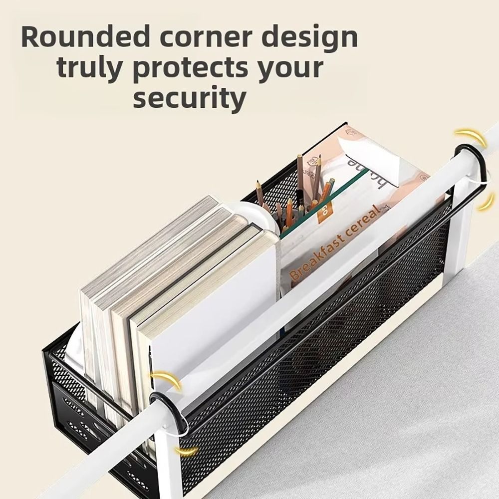 AWNGD 1 Cái Giỏ Treo Đầu Giường, Giá Treo Giường Sắt, Kệ Để Giường Không Đục Lỗ Tiết Kiệm Không Gian Bền Đẹp Cho Ký Túc Xá Nhà