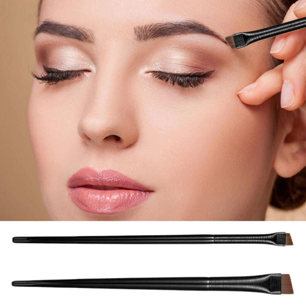 Mới 2 Cái / bộ Bàn Chải Đường Viền Lông Mày 0,06 Mm Siêu Mỏng Bút Kẻ Mắt Di Động Góc Trang Điểm T1r1
