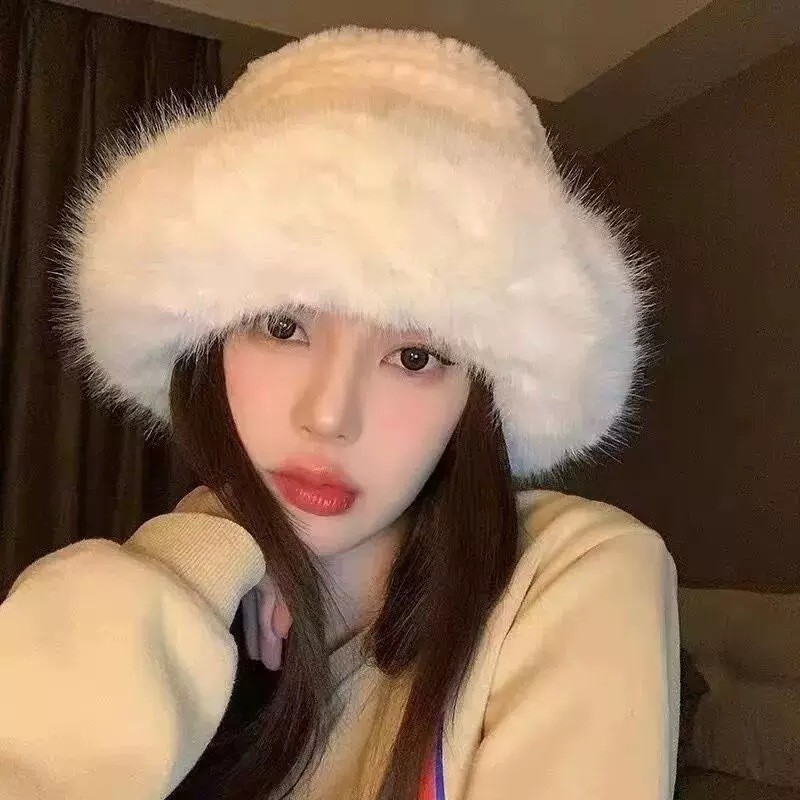 Mũ len viền lông cáo mềm mịn cực kỳ ấm