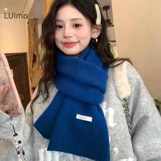 LUImo Khăn Len Cặp Đôi Dệt Kim, Phong Cách Hàn Quốc, Màu Trơn Ấm Áp Cho Học Sinh Thu Đông