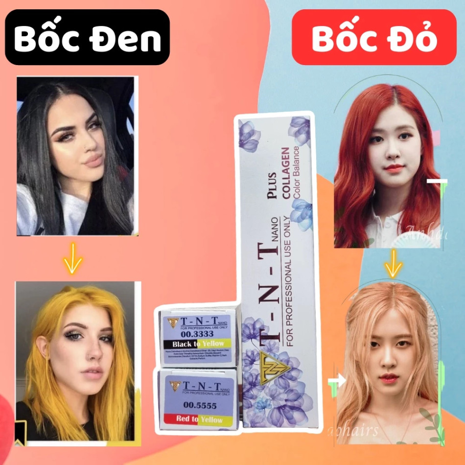 Thuốc bóc đen tóc TNT PLUS - Bóc màu Đen , bóc màu đỏ TNT | Trunghair