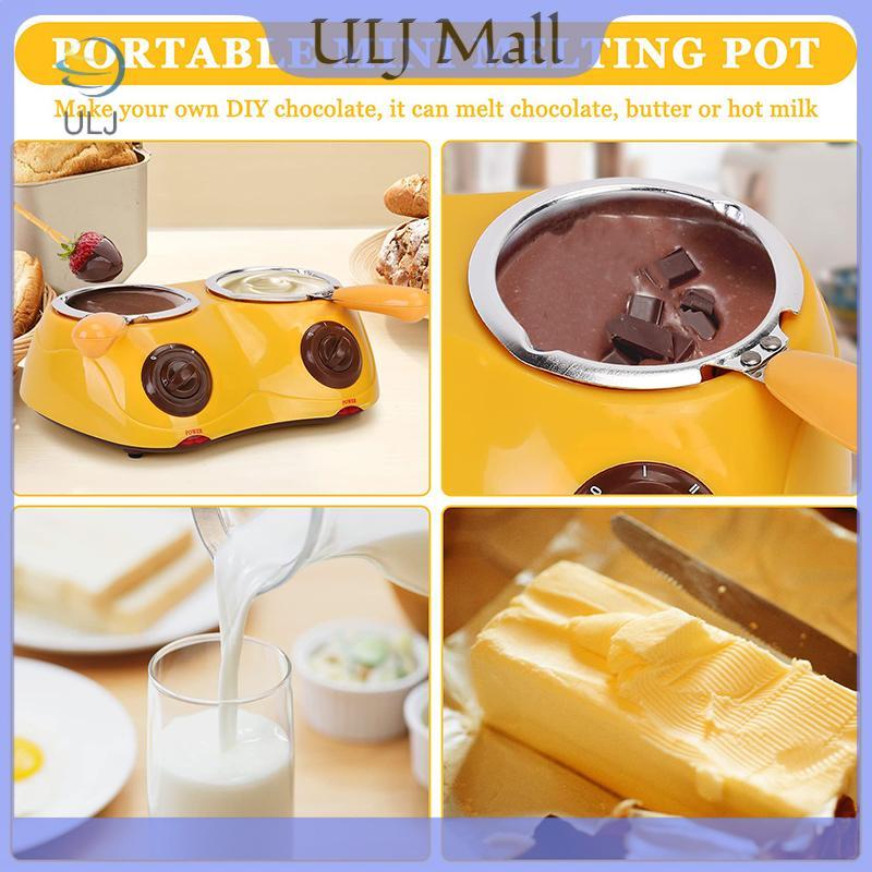 ULJ Điện Sôcôla Nóng Chảy Nồi Sô Cô La Fondaue Ấm Máy Cho Sữa Sô Cô La Đơn / Đôi Nồi Sô Cô La Melter EU Cắm Dây 1.8M 25W Công Suất Thấp DIY Bộ