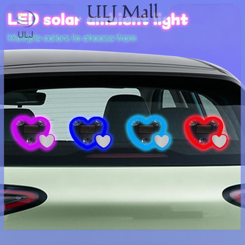 ULJ Xe Ô Tô Mới Cửa Sổ Tam Giác Năng Lượng Mặt Trời Hình Trái Tim Phát Sáng Khí Quyển Hình Trái Tim Đèn Nội Thất Dây Đèn LED Không Khí Ligh.