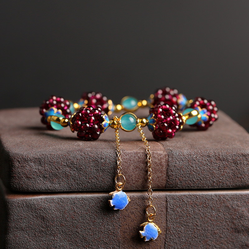 Vòng tay garnet tự nhiên đơn giản mới